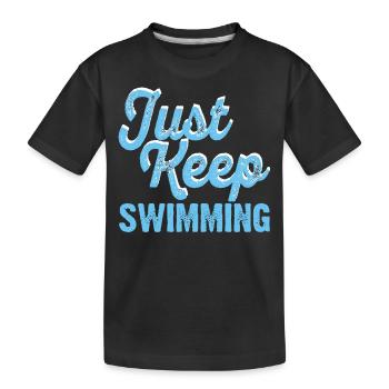 Flotteur de natation - T-shirt bio Premium Enfant - noir - Devant