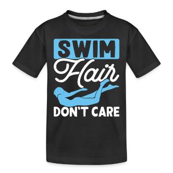 Flotteur de natation - T-shirt bio Premium Enfant - noir - Devant