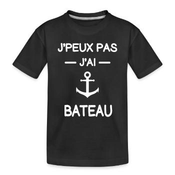 je peux pas j'ai bateau marin humour - T-shirt bio Premium Enfant - noir - Devant