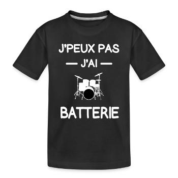 je peux pas j'ai batterie batteur humour - T-shirt bio Premium Enfant - noir - Devant