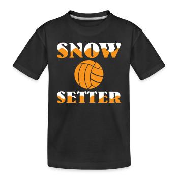 Snow Setter Snow Volleyball - Kids' Premium Organic T-Shirt - black - Front