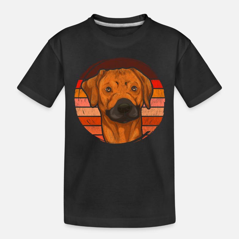Retro Rhodesian Ridgeback - Kinder Premium Bio T-Shirt - Schwarz
