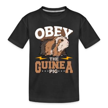 Cochon d’Inde Obéir à l’amoureux des animaux du cochon d’Inde Cavy - T-shirt bio Premium Enfant - noir - Devant