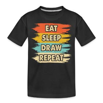 Drawing Painting - Kids' Premium Organic T-Shirt - black - Front