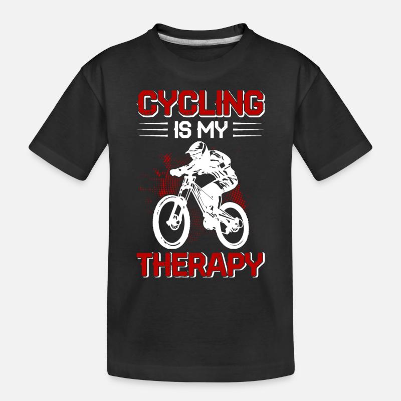 Cycling Is My Therapy - Kinder Premium Bio T-Shirt - Schwarz