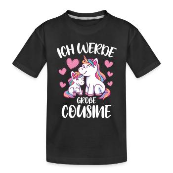 Bald Cousine Baby Einhörner - Ich werde große - Kinder Premium Bio T-Shirt - Schwarz - Vorne