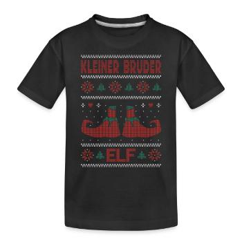 Ugly Christmas Weihnachtself Kleiner Bruder Elf - Kinder Premium Bio T-Shirt - Schwarz - Vorne