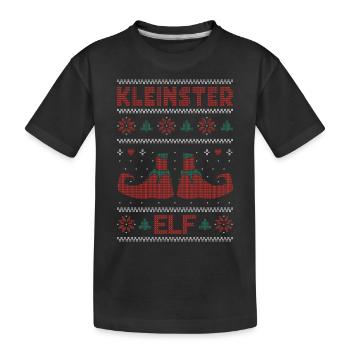 Ugly Christmas Weihnachtself Kleinster Elf Xmas - Kinder Premium Bio T-Shirt - Schwarz - Vorne
