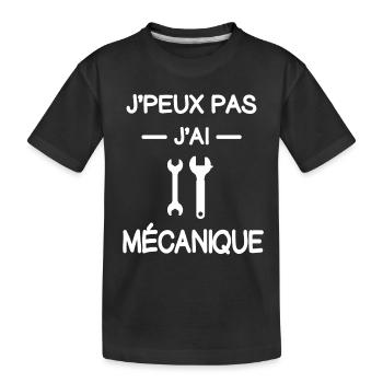 je peux pas j'ai mécanique mécanicien humour - T-shirt bio Premium Enfant - noir - Devant