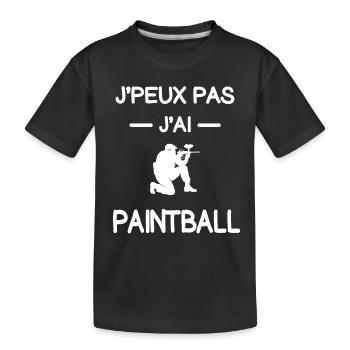 je peux pas j'ai paintball tireur humour - T-shirt bio Premium Enfant - noir - Devant