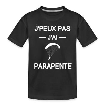 je peux pas j'ai parapente parapentiste humour - T-shirt bio Premium Enfant - noir - Devant