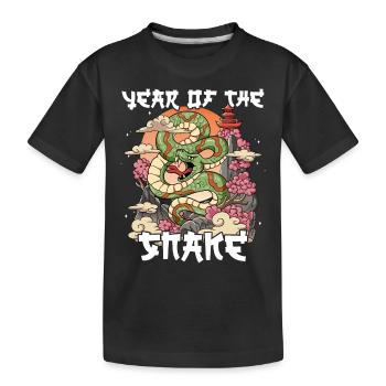 Jahr Des Schlange Mondneujahrsfest Chinesisches - Kinder Premium Bio T-Shirt - Schwarz - Vorne