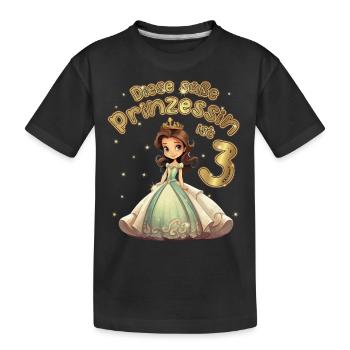 Diese kleine Prinzessin ist 3 - 3. Geburtstag - Kinder Premium Bio T-Shirt - Schwarz - Vorne