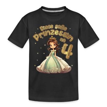Diese kleine Prinzessin ist 4 - 4. Geburtstag - Kinder Premium Bio T-Shirt - Schwarz - Vorne