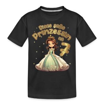 Diese kleine Prinzessin ist 7 - 7. Geburtstag - Kinder Premium Bio T-Shirt - Schwarz - Vorne