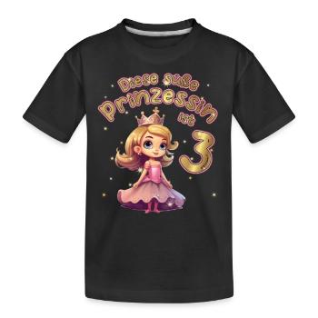 Diese kleine Prinzessin ist 3 - 3. Geburtstag - Kinder Premium Bio T-Shirt - Schwarz - Vorne