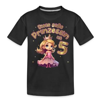 Diese kleine Prinzessin ist 5 - 5. Geburtstag - Kinder Premium Bio T-Shirt - Schwarz - Vorne