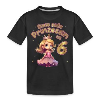 Diese kleine Prinzessin ist 6 - 6. Geburtstag - Kinder Premium Bio T-Shirt - Schwarz - Vorne