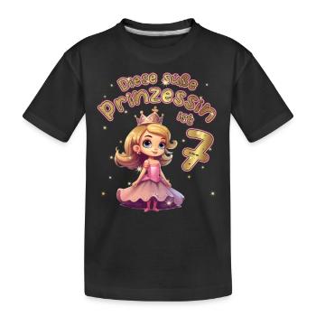 Diese kleine Prinzessin ist 7 - 7. Geburtstag - Kinder Premium Bio T-Shirt - Schwarz - Vorne