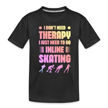 Skate Therapy - Kids' Premium Organic T-Shirt - black - Front