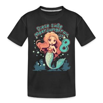 Diese kleine Meerjungfrau ist 8 - 8. Geburtstag - Kinder Premium Bio T-Shirt - Schwarz - Vorne