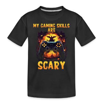 Mes compétences de jeu sont effrayantes Halloween - T-shirt bio Premium Enfant - noir - Devant