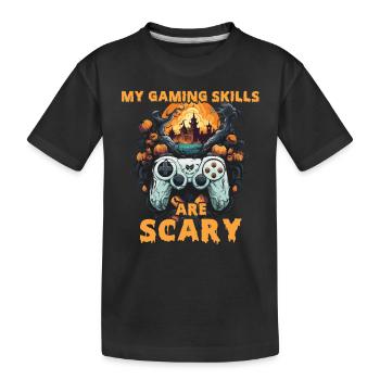 Mes compétences de jeu sont effrayantes Halloween - T-shirt bio Premium Enfant - noir - Devant