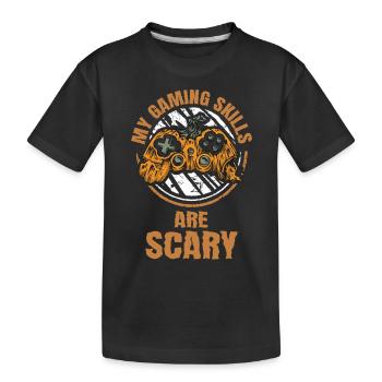 Mes compétences de jeu sont effrayantes Halloween - T-shirt bio Premium Enfant - noir - Devant