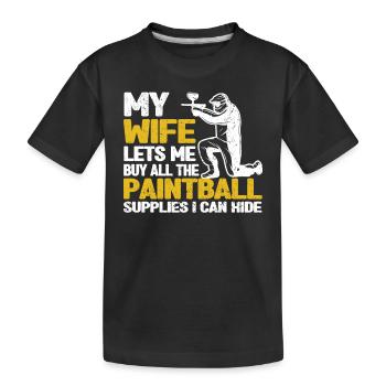 Ma femme me laisse faire tous les accessoires de paintball - T-shirt bio Premium Enfant - noir - Devant