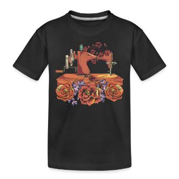 Couturière Rose Machine à coudre Tricoter Cadeau Coudre - T-shirt bio Premium Enfant - noir - Devant