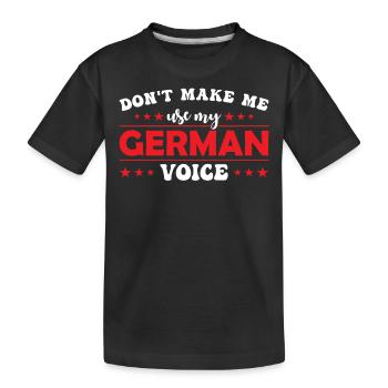 Zwinge Mich Nicht, Meine Deutsche Stimme Zu - Kinder Premium Bio T-Shirt - Schwarz - Vorne