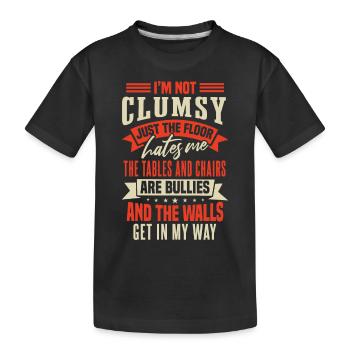 Tollpatschige Leute, Sarkasmus, Humor - Kinder Premium Bio T-Shirt - Schwarz - Vorne