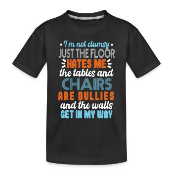 Retro Tollpatschiger Witz Humor - Kinder Premium Bio T-Shirt - Schwarz - Vorne