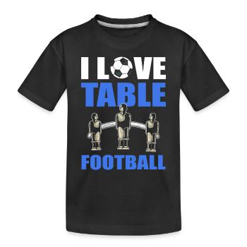 Tischfußball Ich liebe Tischfußball - Kinder Premium Bio T-Shirt - Schwarz - Vorne