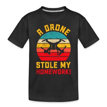 Drohne - Kinder Premium Bio T-Shirt - Schwarz - Vorne