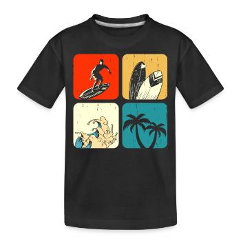 Surfing Surfer - Kids' Premium Organic T-Shirt - black - Front