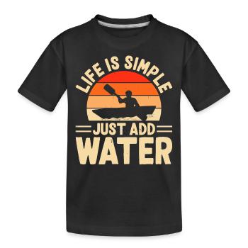 Kajak Kajakfahrer Kajaker - Kinder Premium Bio T-Shirt - Schwarz - Vorne