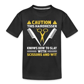 Coiffeur Coiffeur Coiffeur Coiffure Coiffure - T-shirt bio Premium Enfant - noir - Devant