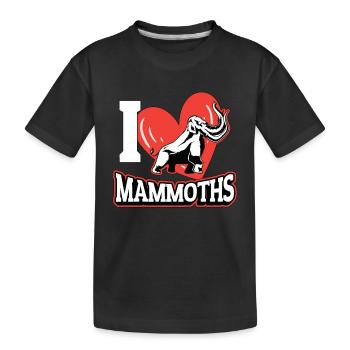Mammouth laineux J’aime les mammouths Animaux préhistoriques - T-shirt bio Premium Enfant - noir - Devant