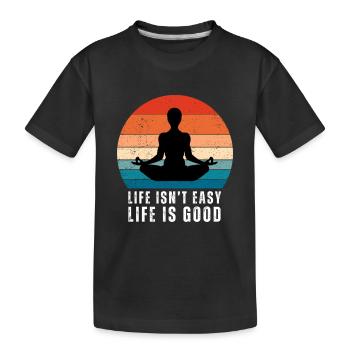 Citation motivante - La vie n’est pas facile La vie est belle - T-shirt bio Premium Enfant - noir - Devant