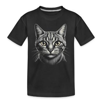 Portrait de chat | Chat motif animal - T-shirt bio Premium Enfant - noir - Devant