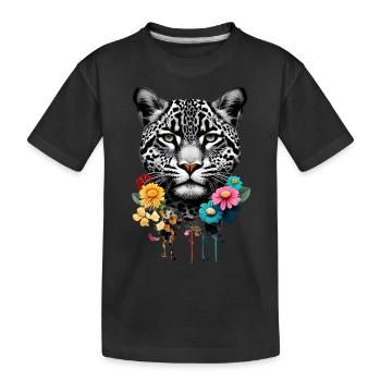 Tiger Colorful Portrait Artwork | Animal motif tiger - Kids' Premium Organic T-Shirt - black - Front