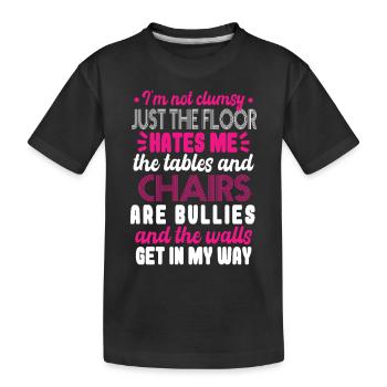 Frauen Tollpatschig Sagen Ehefrau Mama - Kinder Premium Bio T-Shirt - Schwarz - Vorne