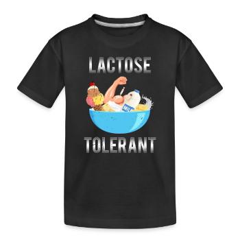 Laktosetolerant Lustige Milchfreie Produkte Milch - Kinder Premium Bio T-Shirt - Schwarz - Vorne