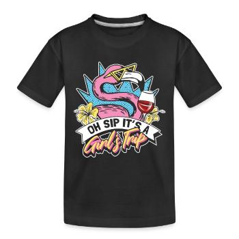 Oh Schluck, es ist ein Mädels-Trip - Kinder Premium Bio T-Shirt - Schwarz - Vorne