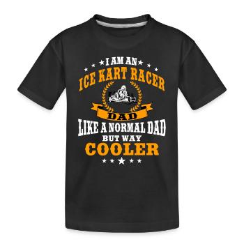 Eiskart Rennfahrer Papa - Kinder Premium Bio T-Shirt - Schwarz - Vorne