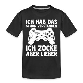 Zocker Zocken Gamer - Kinder Premium Bio T-Shirt - Schwarz - Vorne