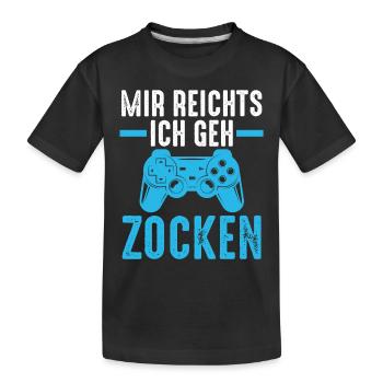 Zocker Zocken Gamer - Kinder Premium Bio T-Shirt - Schwarz - Vorne