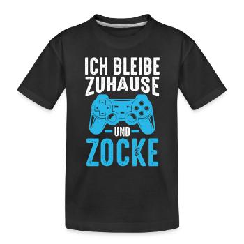 Zocker Zocken Gamer - Kinder Premium Bio T-Shirt - Schwarz - Vorne