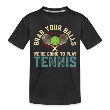 Tennis - Kids' Premium Organic T-Shirt - black - Front